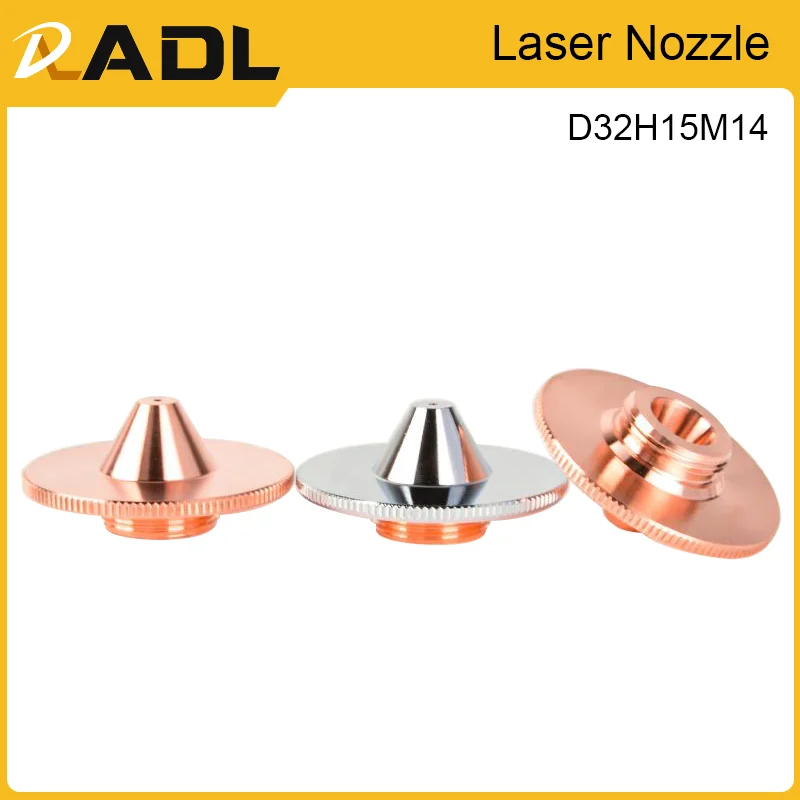 ADL 빨대 모자 레이저 노즐, Raytools Precitec WSX Bodor HANS 헤드용 단일 이중 섬유 절단 깍지, D32H15M14, 로트당 10 개