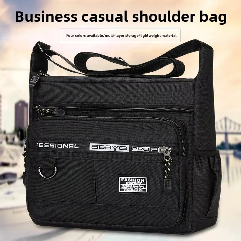 Men's Cross-Body Bag with Multi-Layered Pockets, Adjustable Shoulder Strap, Business Single-Shoulder Bag NEW