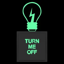 Turn Me Off Light Switch Decoration Luminous Stickers Kids Room Wall Decor Cartoon Lamp Bulb Decal Hotel Shop Restaurant Deco