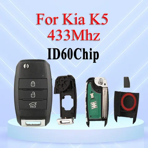jingyuqin Kia Sportage K5 용 원격 자동차 키 Fob TOY40/HU134 블레이드 3 버튼 433MHZ FSK 4D60 칩이있는 자동 제어 Filp Key Fob
