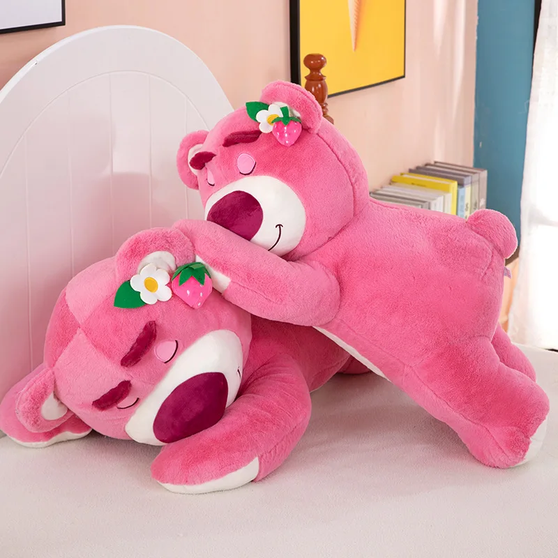 

MINISO 40/50/90 см большой размер плюшевые игрушки мультфильм клубничный медведь плюшевая кукла мягкая подушка Kawaii аниме медведь мягкая кукла подарки для девочек