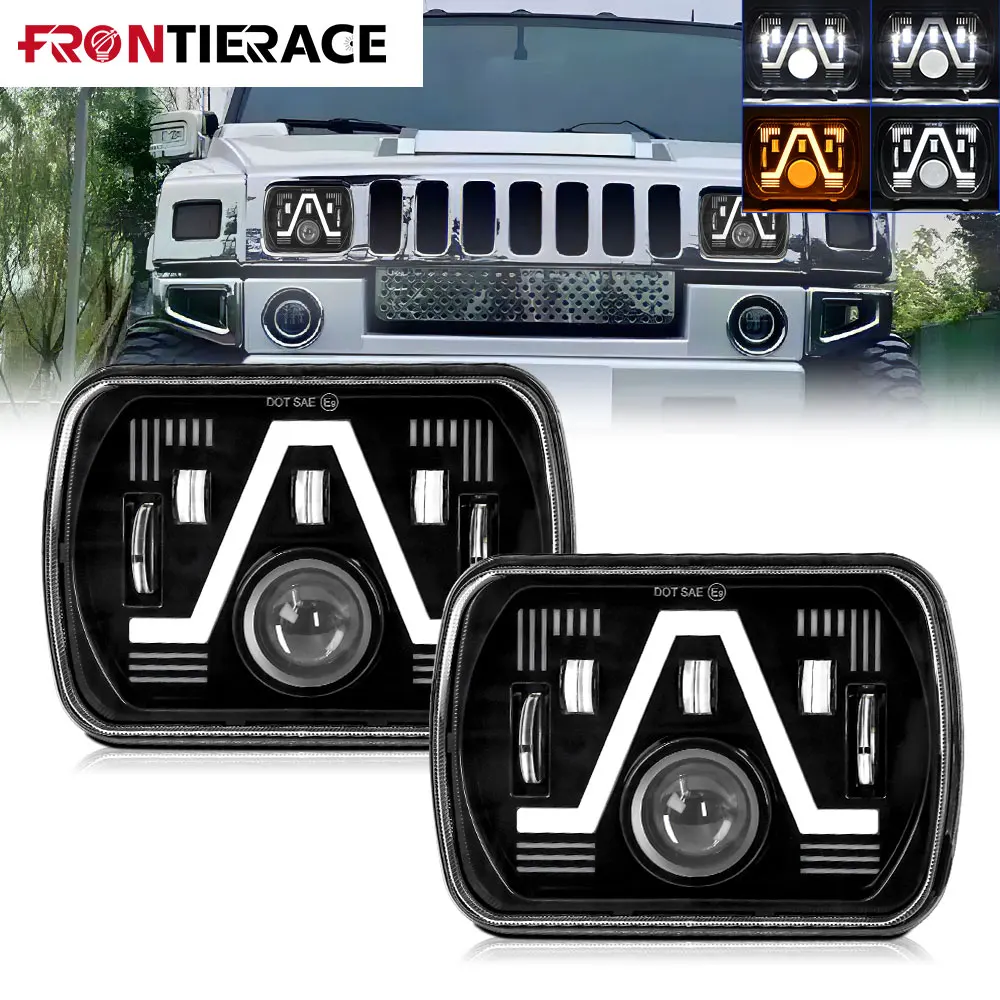 

7x6 5x7 Led HeadlightsLed Headlight Automotive LED Sealed Beam H4 for Wrangler YJ Cherokee XJ Turck 12V24VLamp Bulb