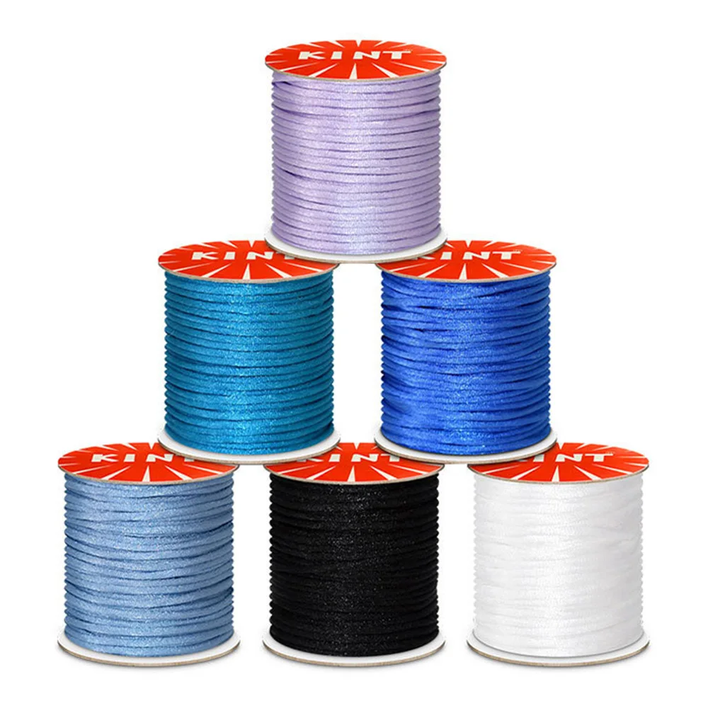 18/30/60m 1.5/2.0/2.5mm Wholesale Thread Reel Nylon Satin Silk Chinese Knot Macrame Cord Beads Braided Wire DIY Jewelry Making