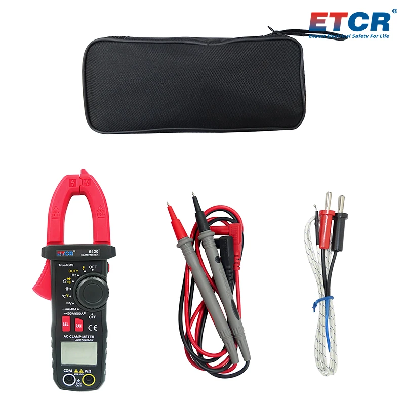ETCR6420 Easy to Opreate and Read AC DC 600V Auto-ranging Full Functions Digital Clamp Multimeter Multi Meter Tester