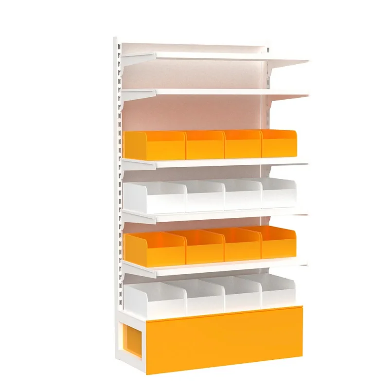 custom.Single-Sided Supermarket Rack Metal Snack Shelves Multi Layer Metal Display Stand Customizable Candy Shelves with Divider