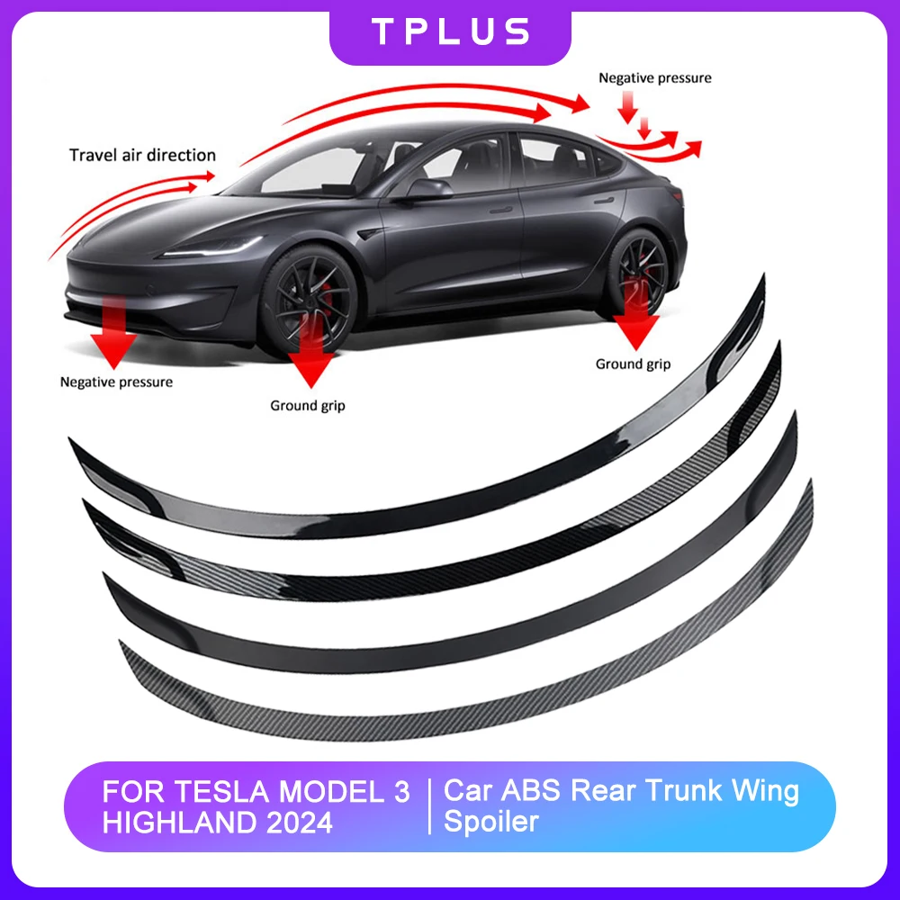 

ABS Carbon Fiber Trunk Wing Spoiler For Tesla Model 3 Highland 2024 High-performance Original Car Spoiler Exterior Accessories