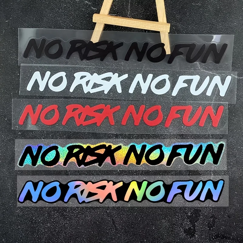 

1PC Black Style "NO RISK NO FUN" Quote DIY Vinyl Decal for Bicycle Car Laptop Accessories