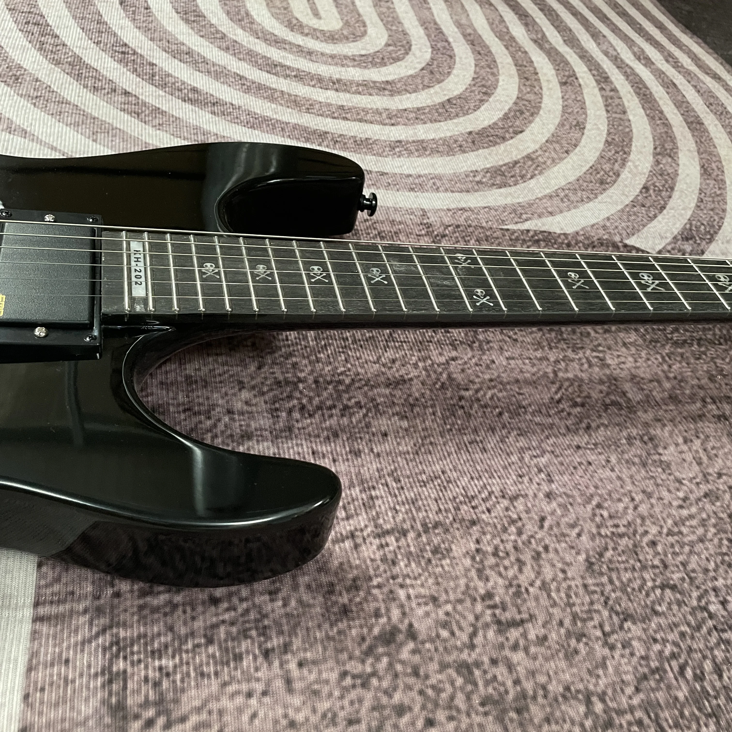 Black KH202 Electric Guitar 24frets Passive Pickup Custom 6String w/Floyd Fast Ship view 5