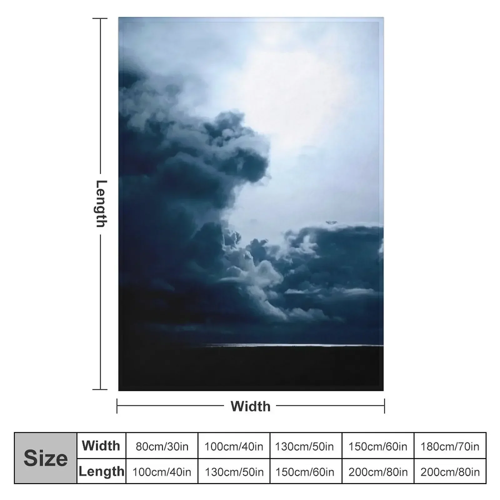 Storm Clouds Over The Sea Throw Blanket Vintage Flannel Fabric cosplay anime Blankets