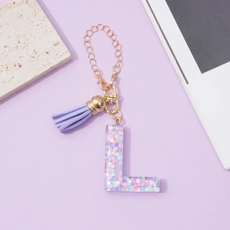 1 PCS Letter Charm Accessories for Stanley Cup Purple Cute Initial Keychain Handle Charm for Stanley Tumbler Girls Water Bottle