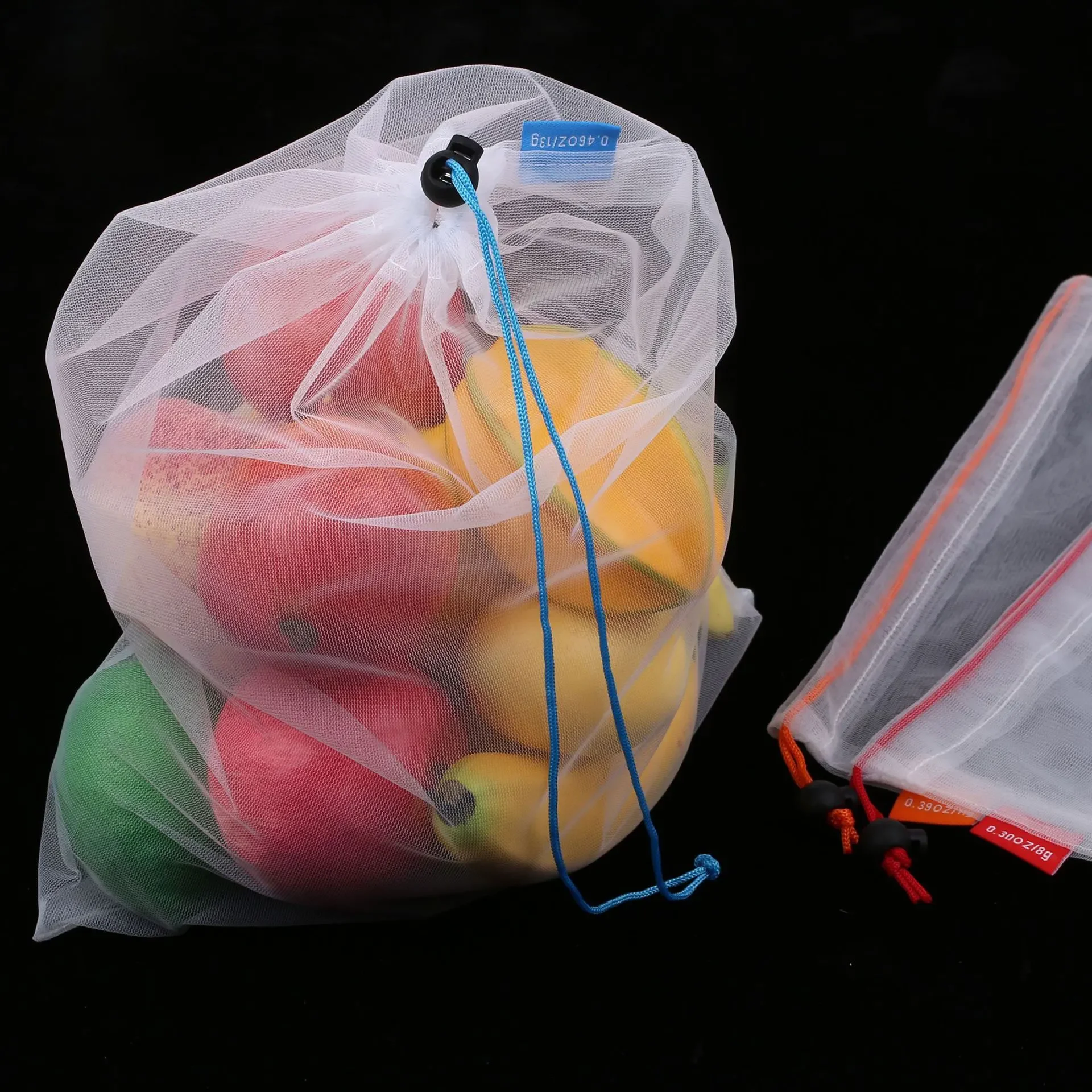 Tas Belanja Dapat Dicuci Tembus Pandang Penyimpanan Sayuran Buah Set Tas Produksi Jaring Katun Organik Dapat Digunakan Kembali Ramah Lingkungan