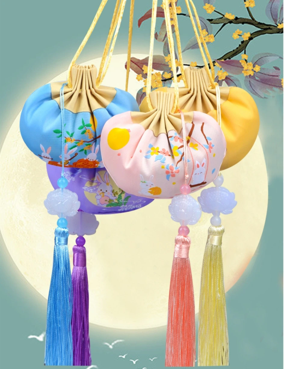 Chinese Style Tassel Sachet Gift Bags With Pearl String Christmas Birthday Party Cooikes Candy Bags Jewelry Storage Sachet Bags