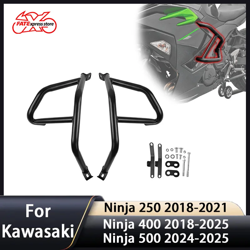 For Kawasaki Ninja 250 2018-2021 Ninja 400 2018-2025 Ninja 500 2024-2025 Motorcycle Engine Guard Crash Bar Highway Bumper