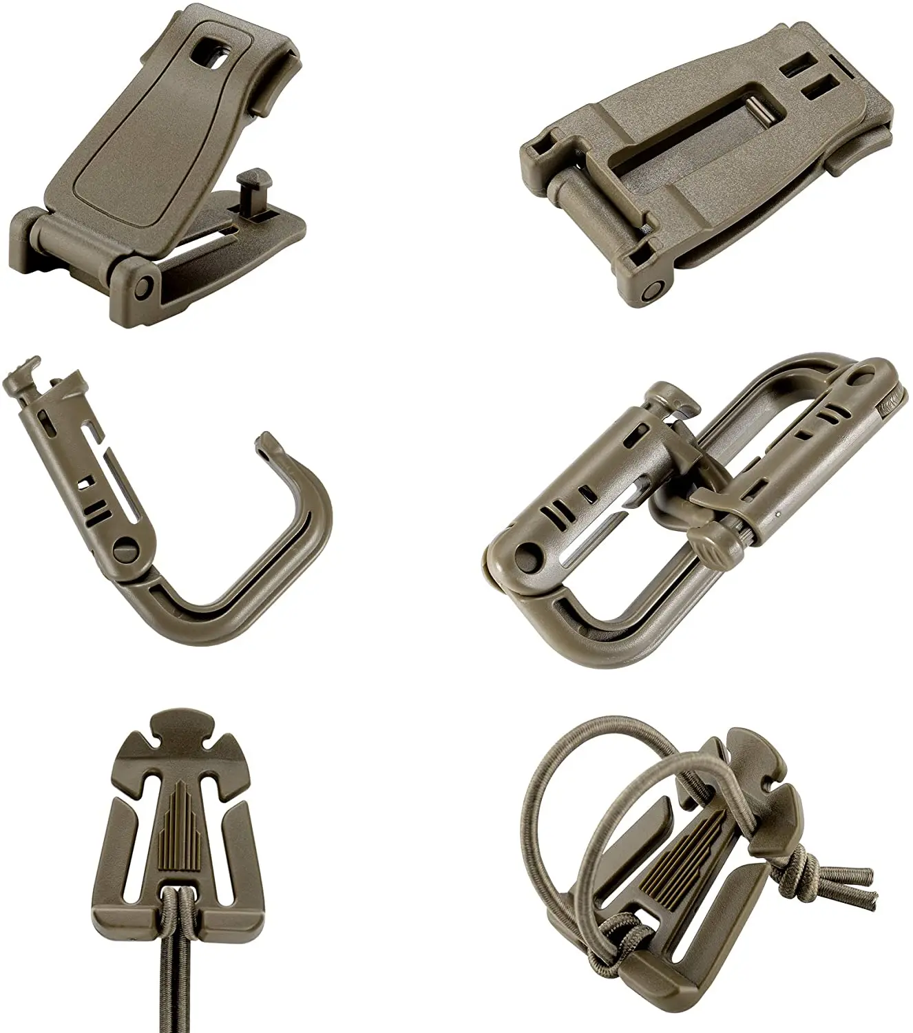 Outdoor Tactical Molle Acessório Kit, Mochila, Colete, Cintura, Locking Gear, Suporte de malha, fivela elástica, Caça Acessório, 32, 13Pcs