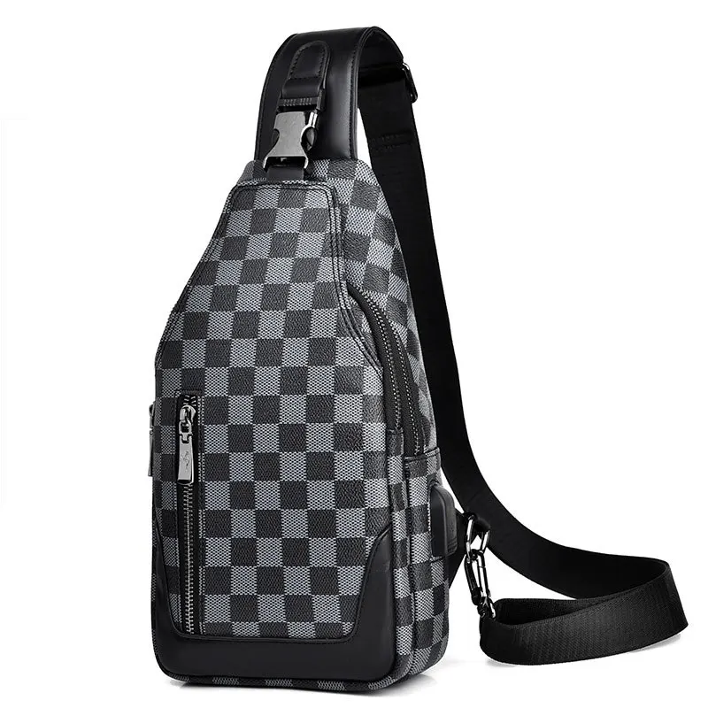 Men's casual, waterproof and wear-resistant crossbody bag, shoulder bag, multi-functional chest bag