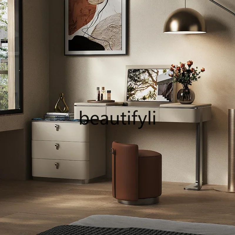 Italian minimalist flip dresser chest cabinet integrated modern minimalist bedroom premium makeup table2936