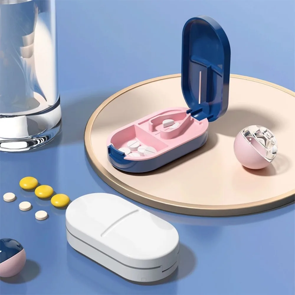 New Portable Pill Splitters Cutter Medicine Vitamin Split Drugs Tablet Cutting Pills Box Cases Container Storage Organizer Care
