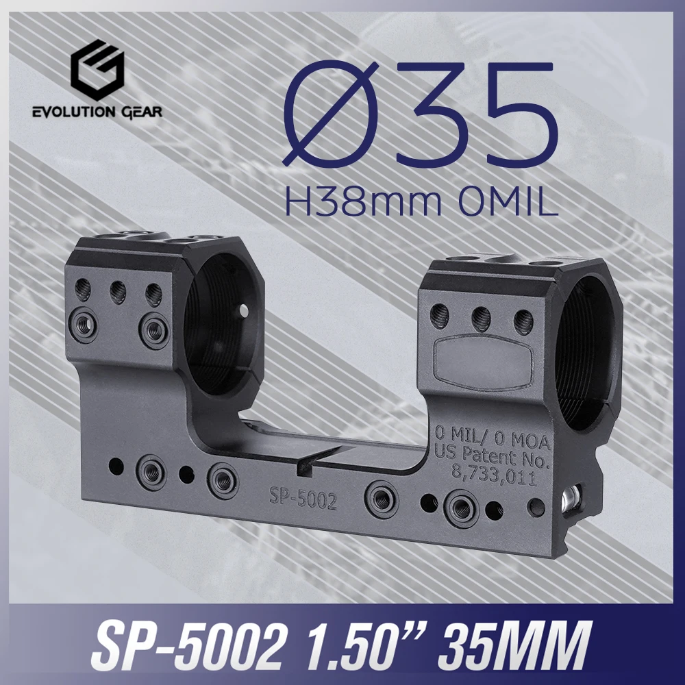 

SP5002 Aluminum Alloy Tactical Riflescope Mount 35mm 1.50"/H38mm Scope Mount 0MOA NoTilt For Airsoft Hunting Original Logo