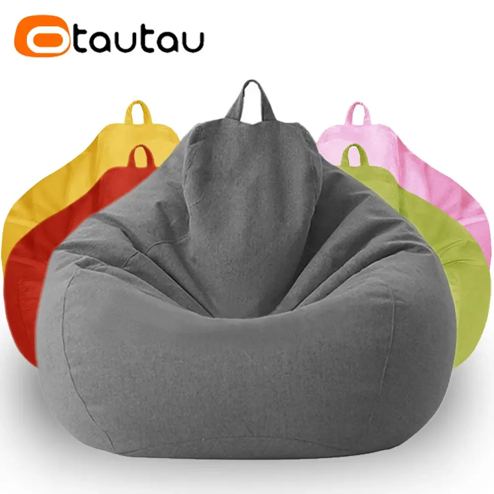 Bean Bag Cover Big Cotton Linen Lazy BeanBag Chair Sofa Covers Puff Relax Lounge Couch DD002 Forros para sofas Pillow covers