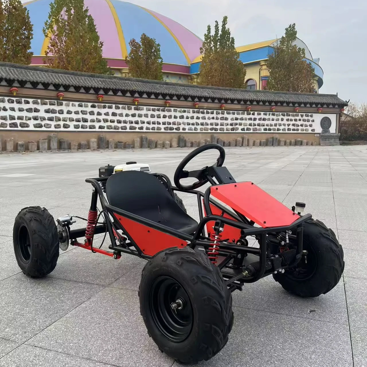 

Customized 212cc Four Stroke 15hp Chain Drive Gas Adult Pedal Karting Kart With 60km/h Max Speed