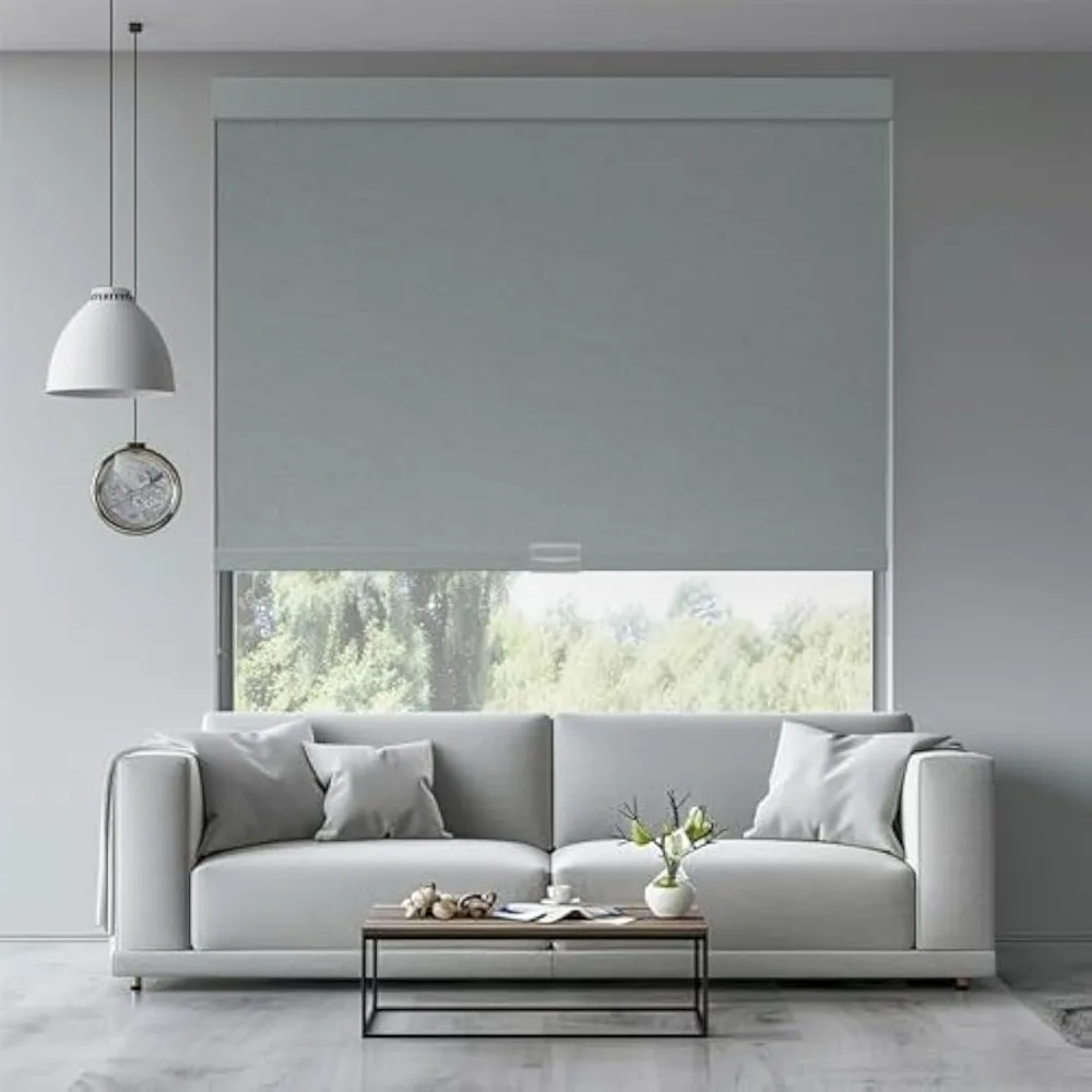 Roller Blinds for Windows, Cordless Blackout Linen Fabric Roller Shades, Custom Size Privacy Easy to Install Roll Up Shades