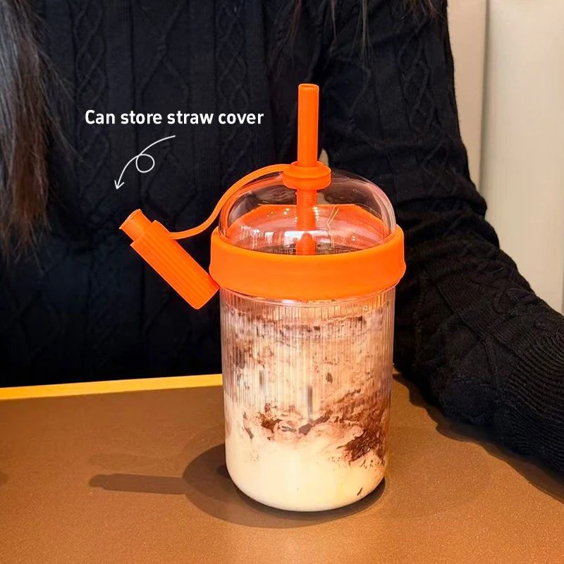 Coffee Cups With Lids Reusable Tumbler With Straw And Straw Cold Drink Tumbler For Women Men  For Home Cup Straws For Drinks view 4