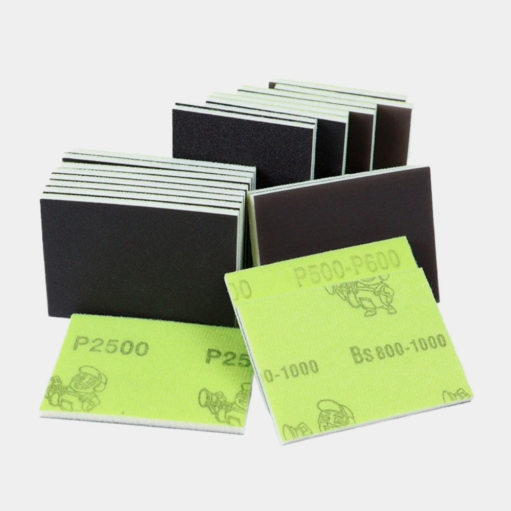 100PCS: 자동차 미용 스폰지 모래 100*75mm 목재 가구 자동차 수리 금속 가공 연삭 연마 스폰지 모래