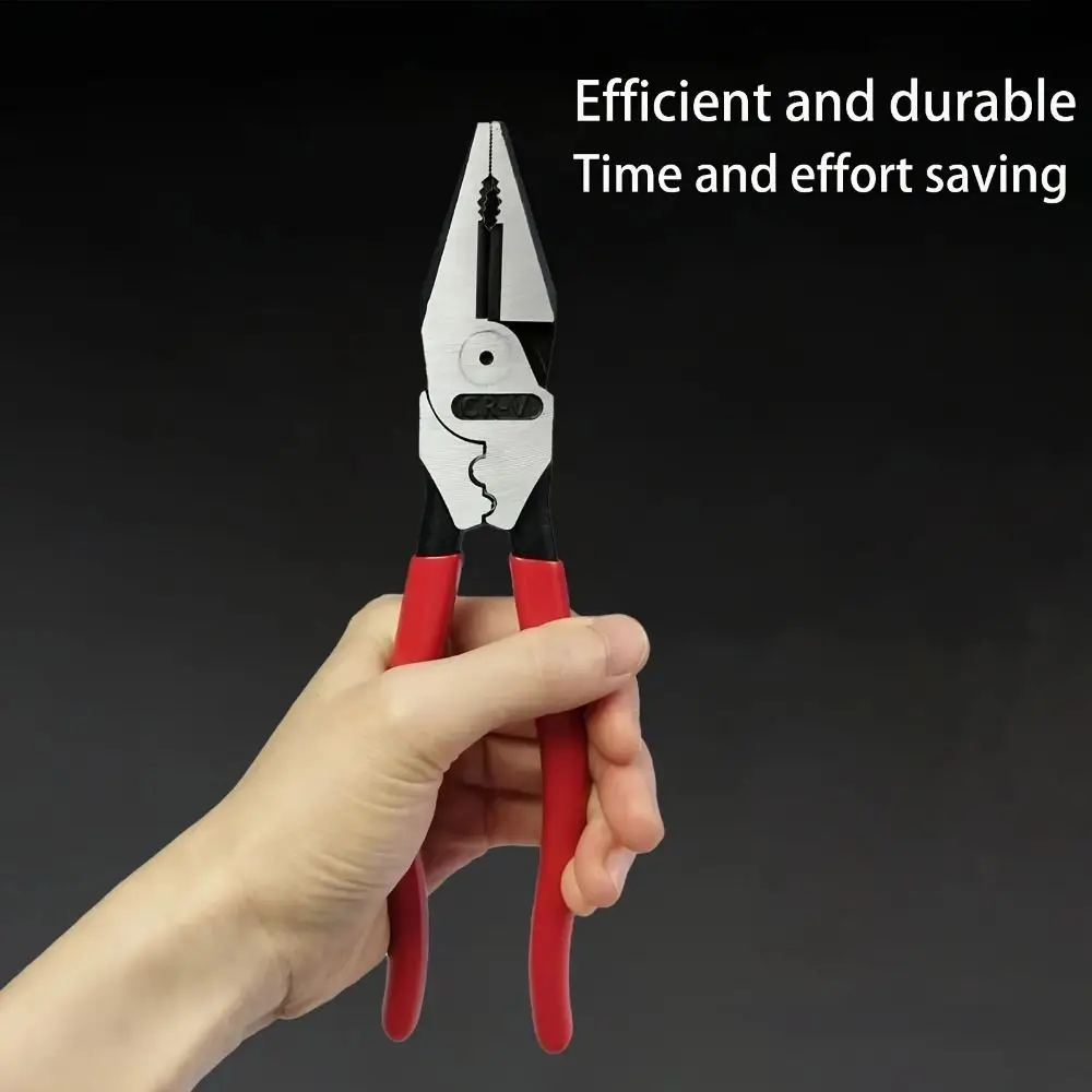1Pcs Steel Wire Wire Pliers Labor-Saving with Nonslip Handle Electrician Tool 7/8/9 inch Multi-Functional Flat Mouth Pliers