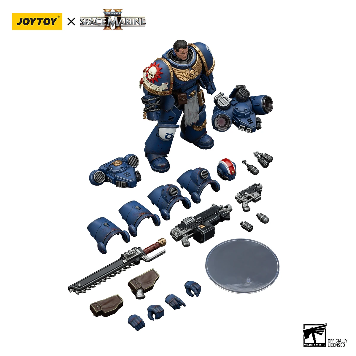 【Op voorraad】H12,8 cm JOYTOY Warhammer 40K Ultramarines luitenant Titus – verzamelaarseditie, 1/18 schaal, actiefiguur.