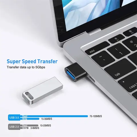 OTG Tip C - USB A Adaptörü, USB C Dişi - USB 3.0 Erkek Konnektör, MacBook Air Pro iPad Samsung Xiaomi Tip C OTG Dönüştürücü