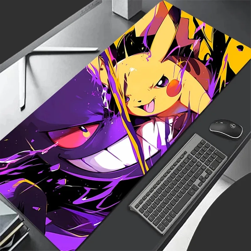 Tapis de souris violet grand format Gamer 900x40 P-pokemonS G-gengar Tapis de souris de bureau pour clavier XL Tapis en caoutchouc Tapis de souris de jeu PC