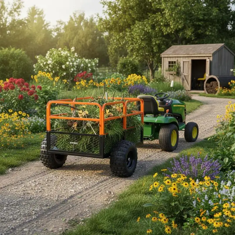 Kippanhänger, 800,59 kg, Stahl-ATV/UTV-Anhänger, Kipper mit abnehmbarer Heckklappe, Gartenanhänger für Rasenmäher, Traktoren und Gartenabfälle
