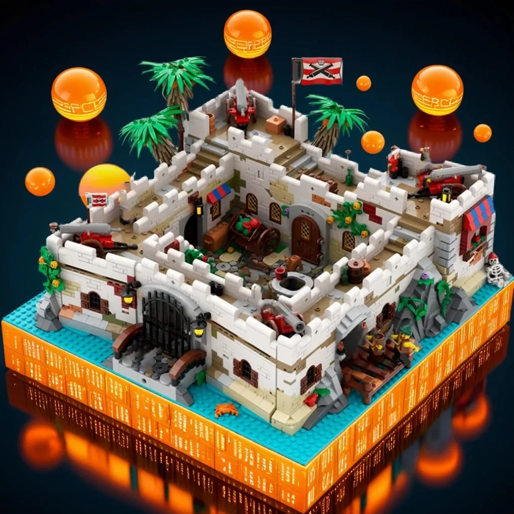 3382pcs MOC Soldier`s Fortress Pirates World #1 Model Building Blocks Toys Brick Craft Collection Birthday Display Creative 3D