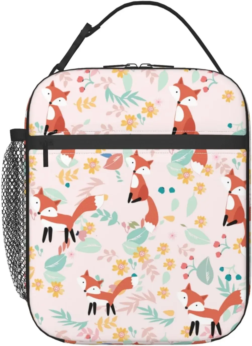 

Изолированная сумка для обеда Pink Fox, женская коробка для обеда, мужская сумка, многоразовая термосумка для обеда, сумка для пикника, рабочая сумка с сумкой для обеда