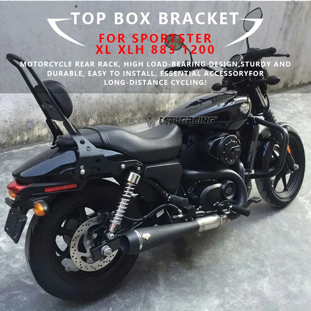 

MTKRACING For Harley Sportster XL XLH 883 1200 Motorcycle Accessories Detachable Rear Passenger Sissy Bar Backrest Cushion Pad