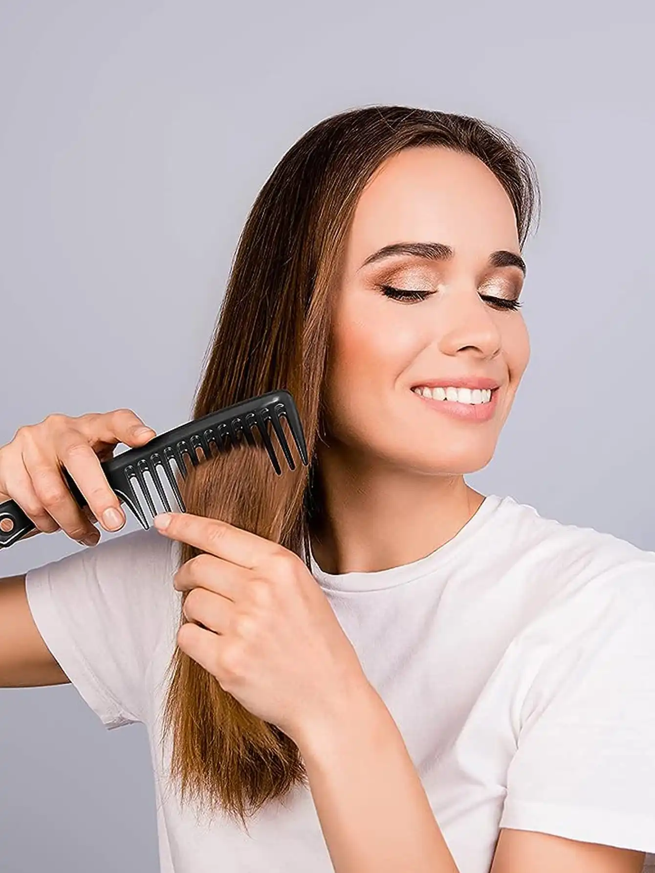 1PC Large Wide Tooth Comb for Curly Long Hair Easy to Use with Hanging Hole Personal Hairdressing Tool