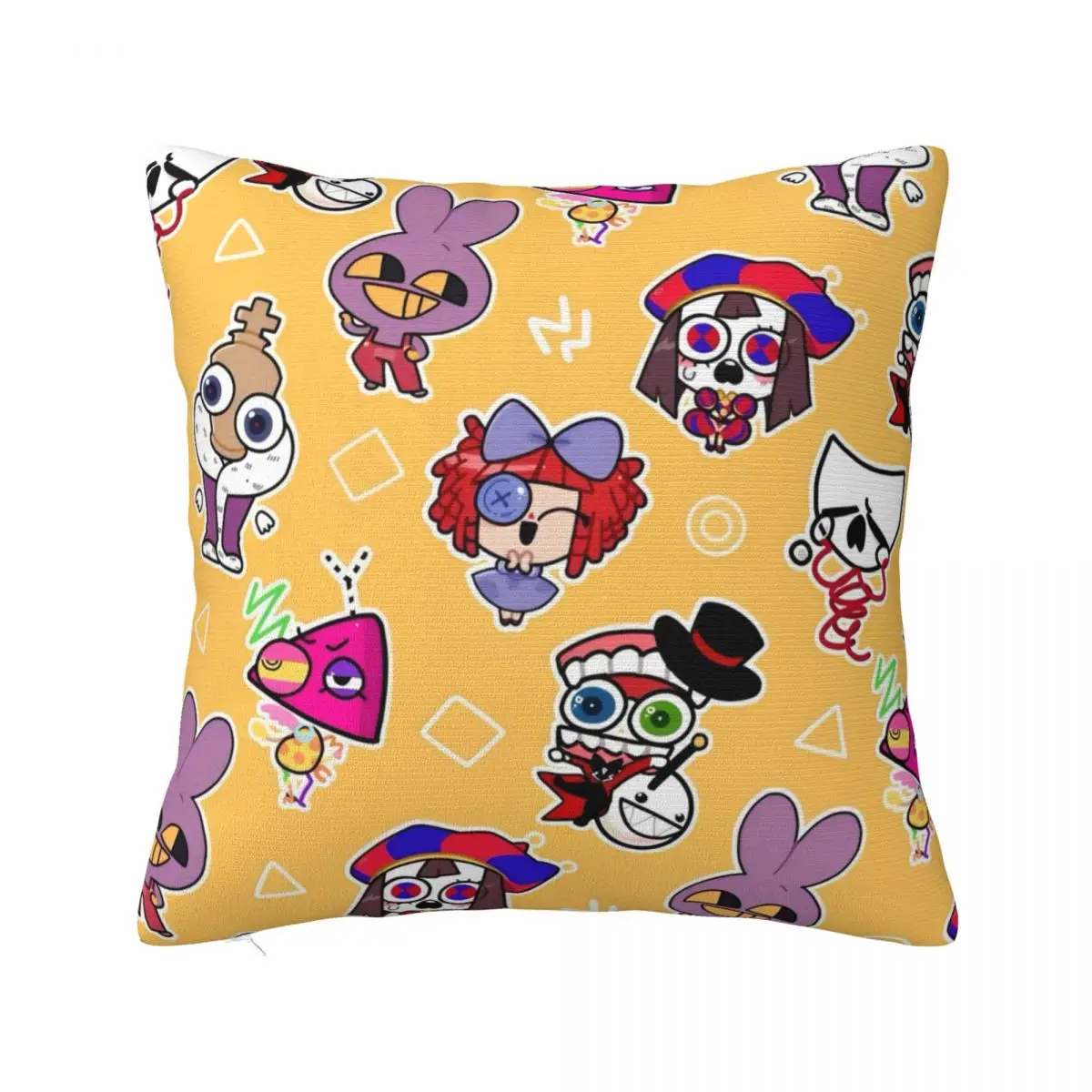 The A-Amazing D-Digital C-Circus Cartoon Pillowcase Soft Cushion Cover Gift Pomni Jax Anime Throw Pillow Case Cover Bed 40*40cm