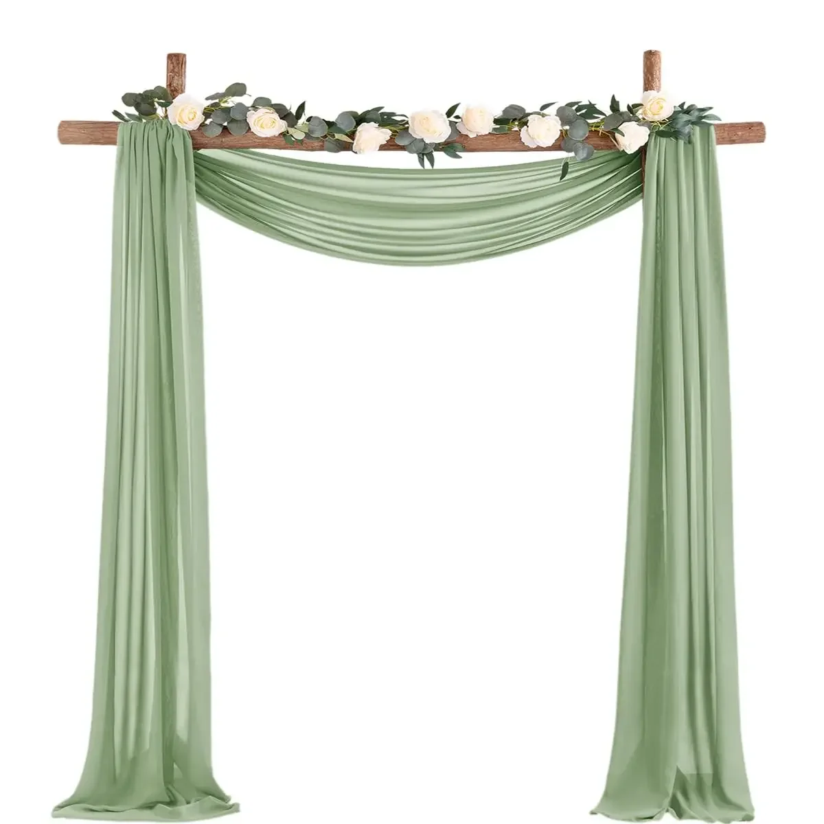 Wedding Arch Draping Fabric Sheer Chiffon Curtain Drapes Washable for Wedding Ceremony Baby and Bridal Showers Party Decoration