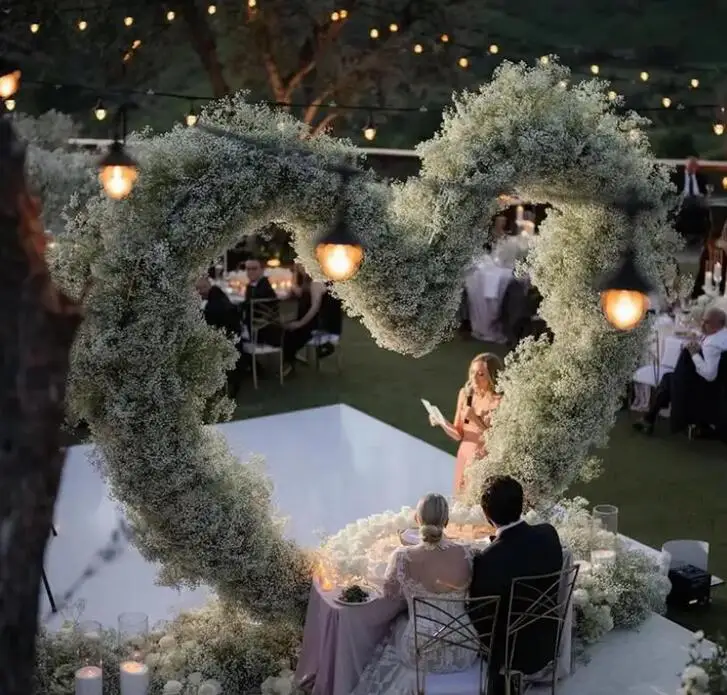 Wedding Iron Art Love Arch Wedding Stage Heart shaped Decorative Flower Frame