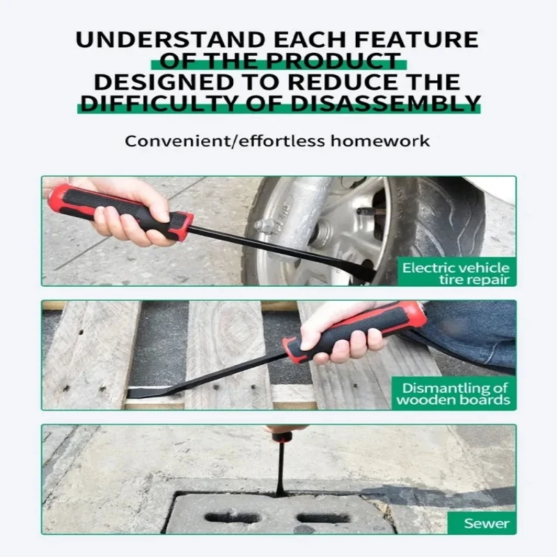 8-24inch Multi-Function Long Tire Crowbar 30° Tire Replacement Tool Car Pry Bar Heavy Duty Crowbar CV-R Removal Hand Tools