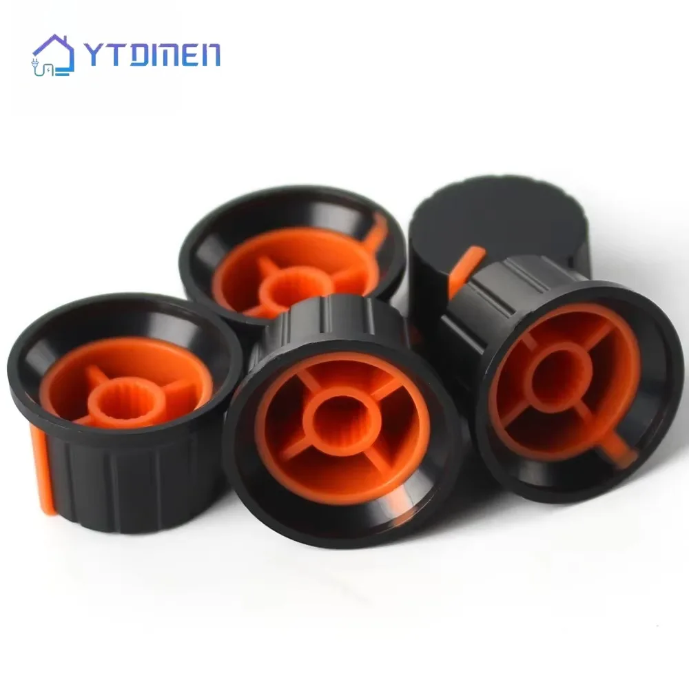 

5 шт. потенциометр 24x15 мм WH148 оранжевый потенциометр пластиковая ручка крышка сливовый цвет ось ручки регулировки громкости для энкодера Diy