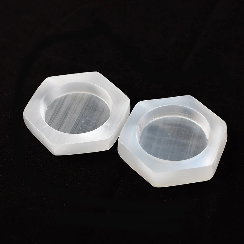 1PC Hexagon Stone Bowl Natural Selenite Gemstone Energy Healing  Massage Chakra Reiki Spiritual Therapy Minerales Ornaments view 5