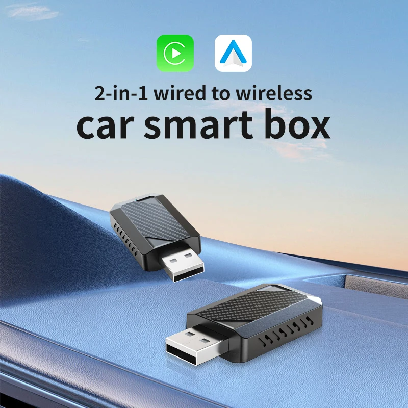 

TrolinkTek Wireless Carplay Adapter car smart box Android auto Adapter No Lag for Car with Wired Carplay Mini Box OTA Upgrade