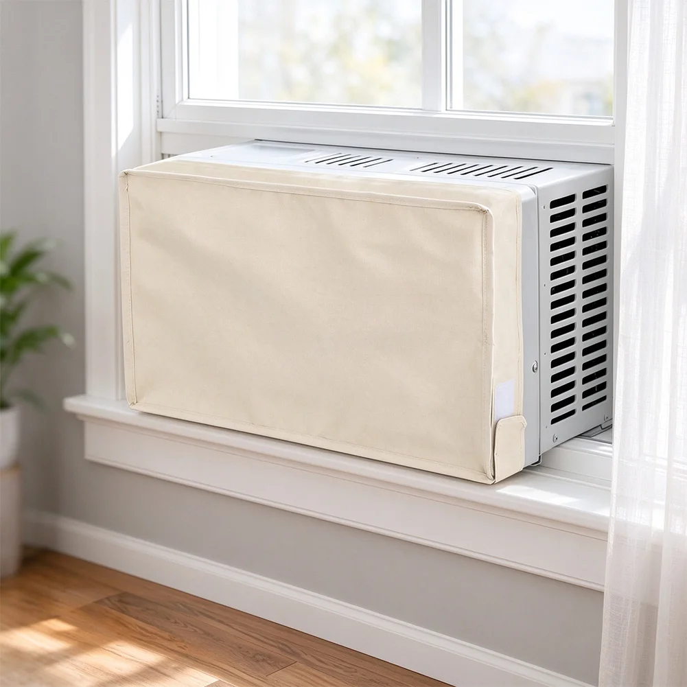 Thickened Waterproof Winter Air Conditioner Cover, Windproof Outdoor AC Unit Insulation Case For Rain Snow Protection, Easy Inst