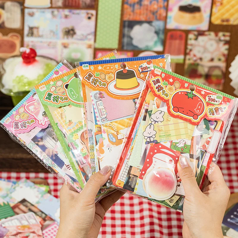 200 Notes Memo Pad  in The Material Package, Mood Graffiti Series, Ancient Morning Style Versatile Hand Account DIY Base Message