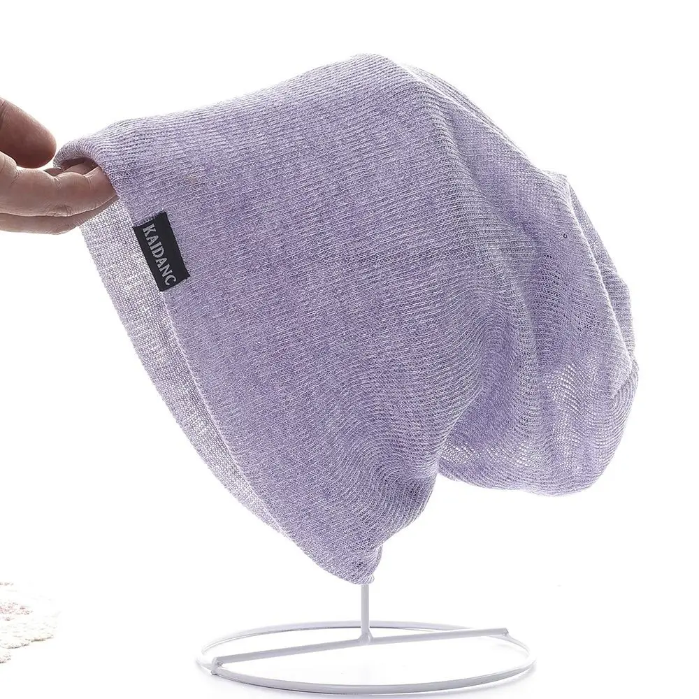 

Polyester Thin Breathable Pullover Hat Double Layer Windproof Knitted Outdoor Baggy Skullcaps Warm Comfortable