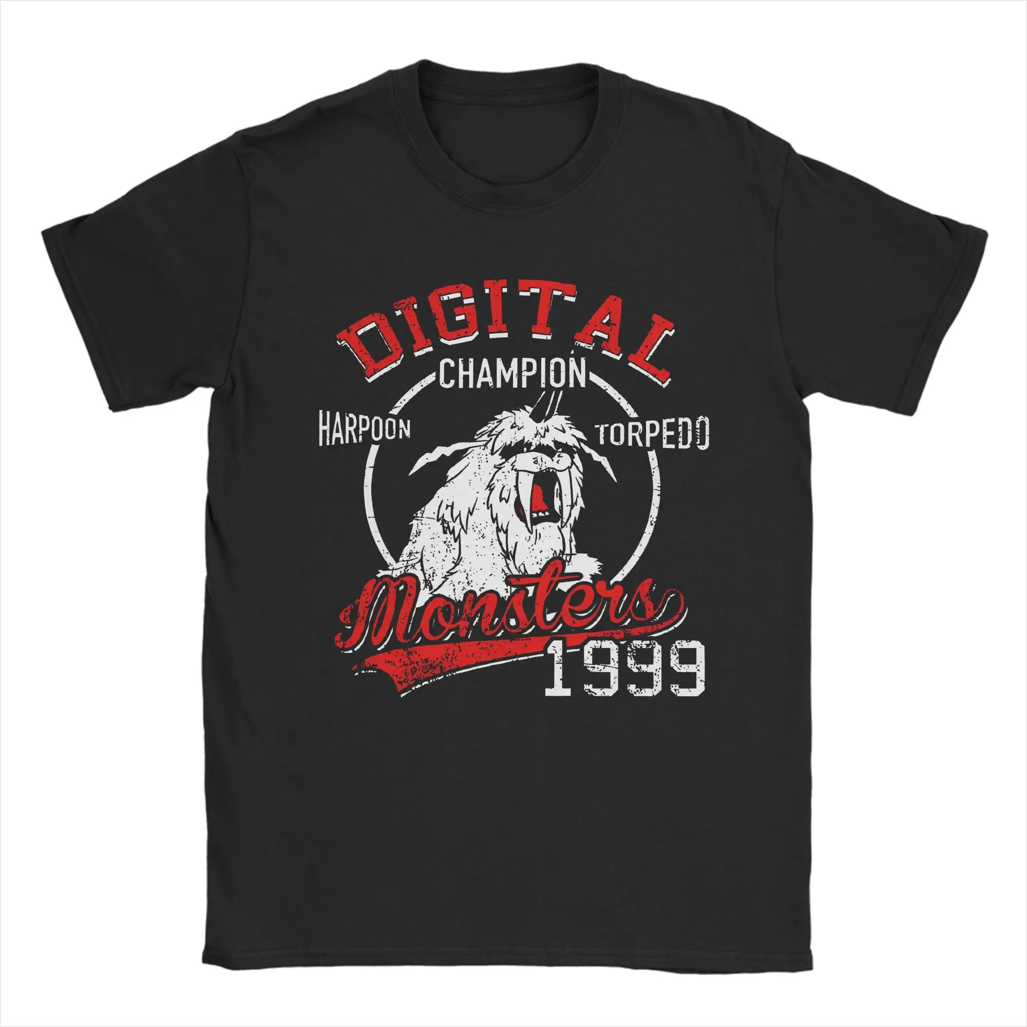 Camiseta masculina e feminina digimon anime harpon torpedo, roupas de algodão puro, camisetas engraçadas de manga curta com gola redonda, camisetas pl
