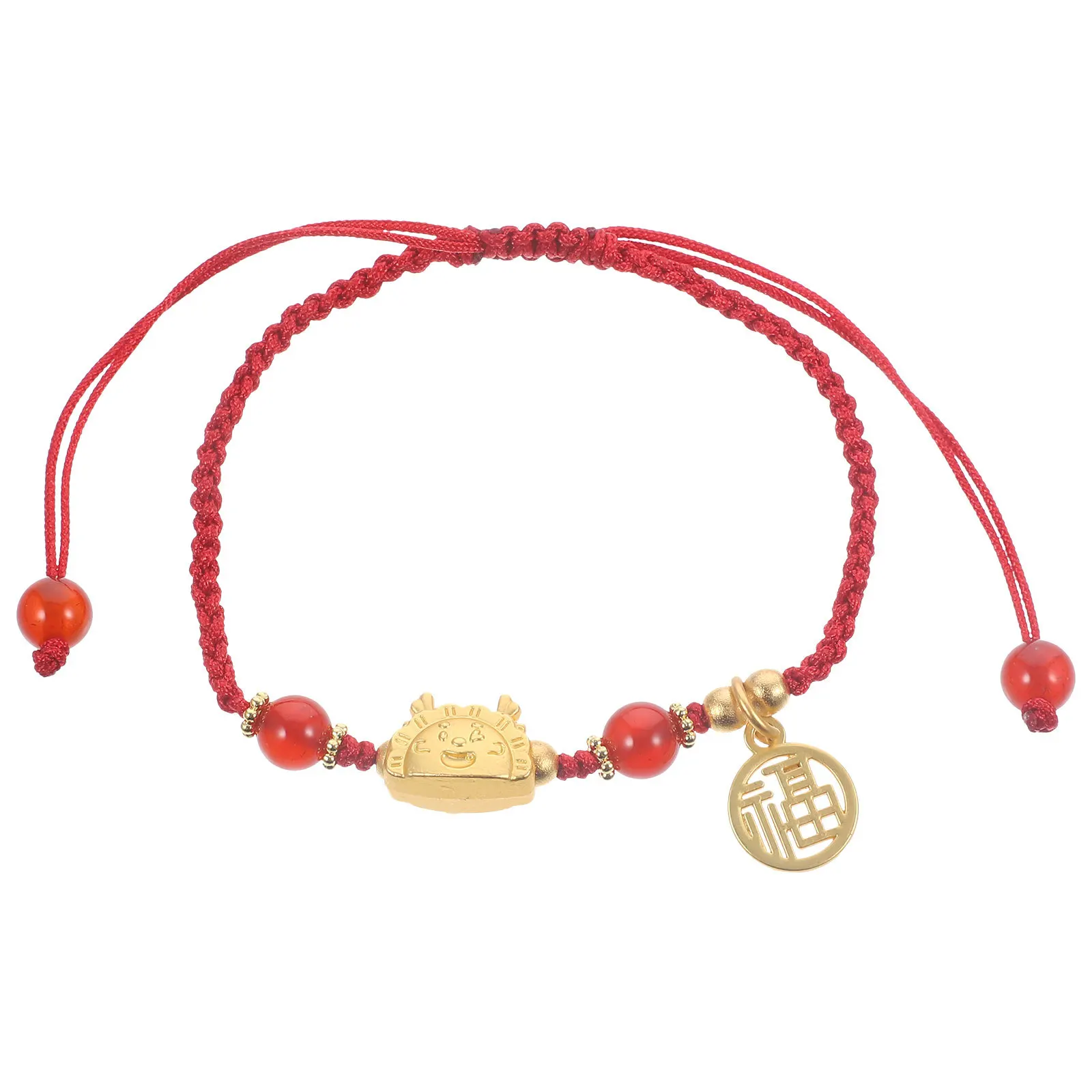 

Dragon Charm Bracelet Red String Adjustable for All Sizes 2024 Year of The Dragon Zodiac Jewelry Gift Braided Rope Wristband