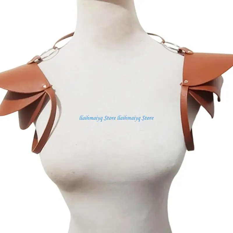 

573B Двойной наплечник, кожаная наплечная накидка в стиле средневековых викингов, наплечная броня