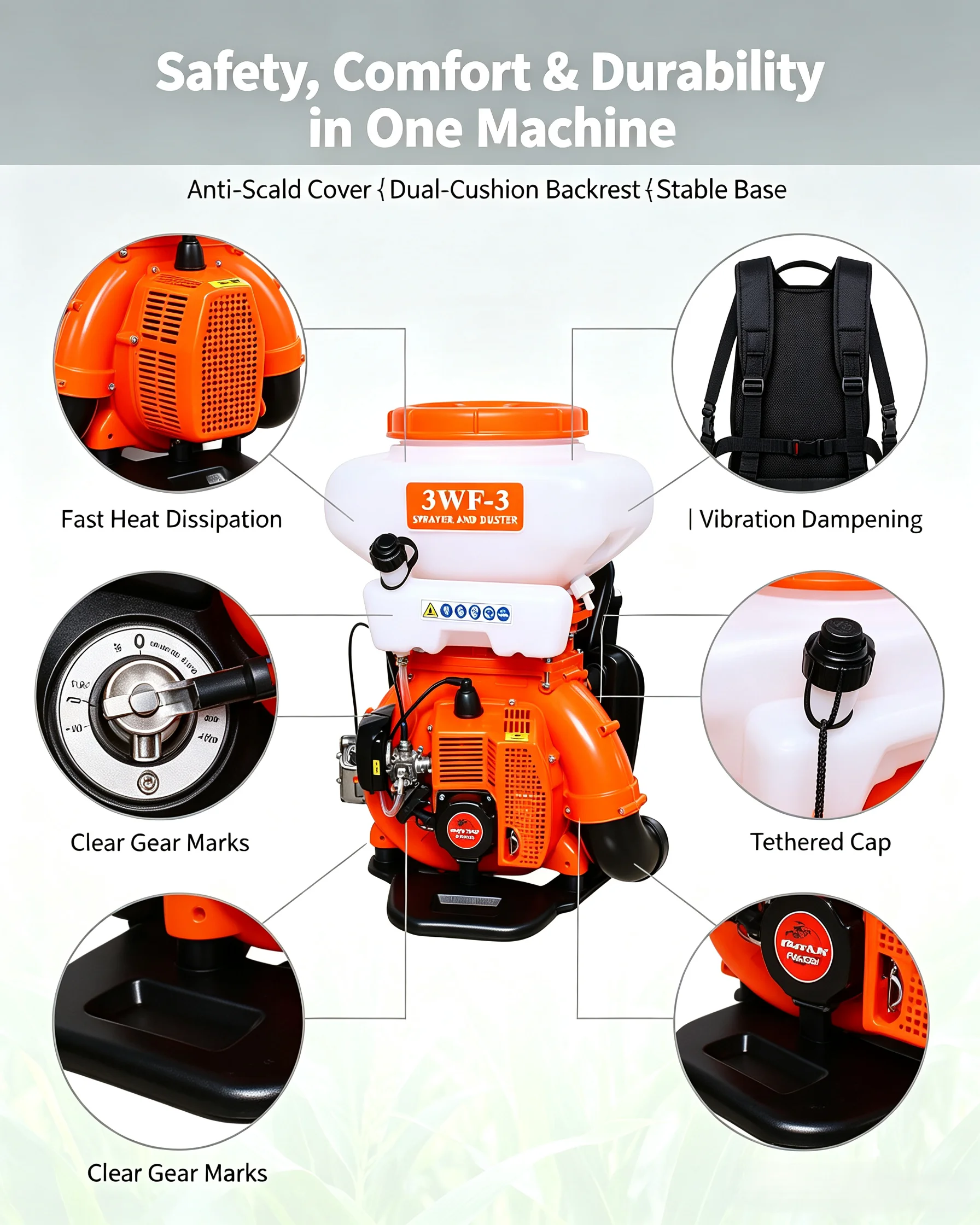 41.5CC 2.13KW Gas Powered Back - Crop Sprayer Backpack ulasan dan harga
